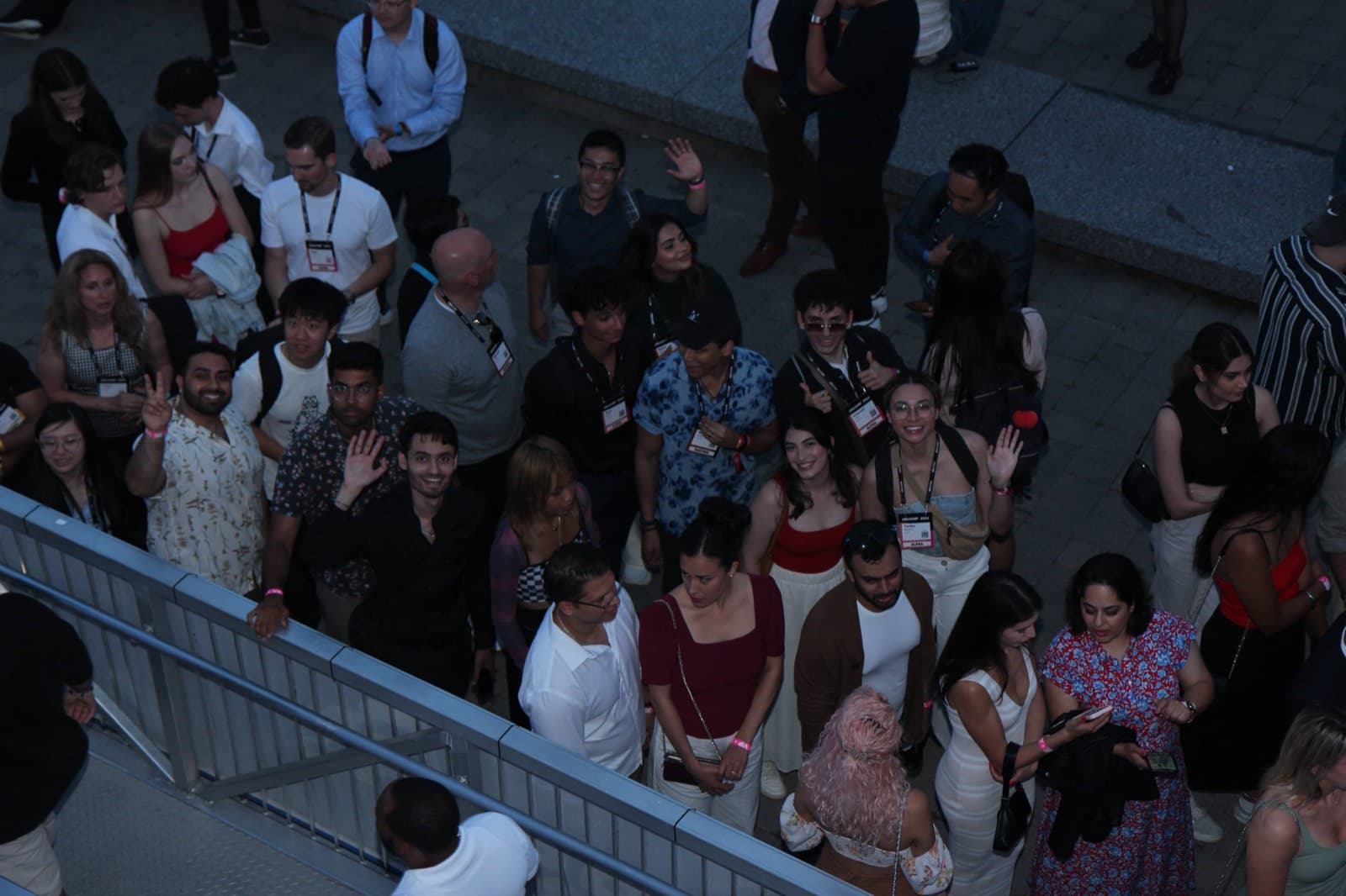 Guests crowded on the deck of the Collision yacht party